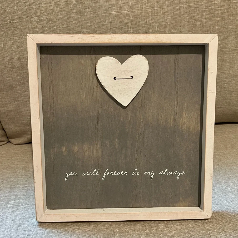 Rustic White Wooden ‘You Will Forever Be My Always’ Heart Decor Picture Frame
